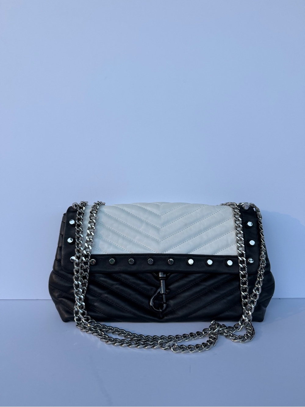 Rebecca Minkoff Black & White Quilted Chain Shoulder Bag